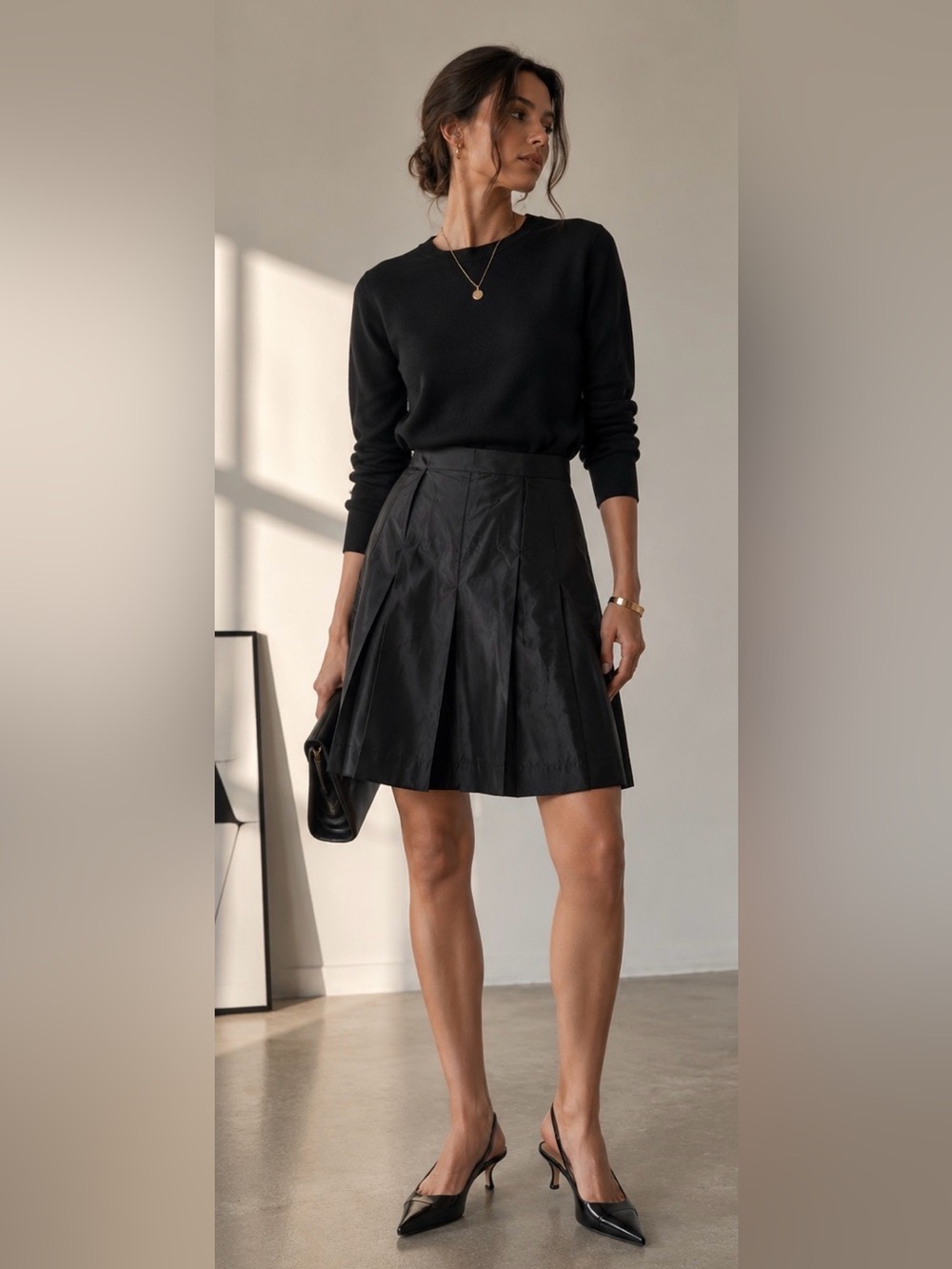 Banana Republic 100% Raw Silk Pleated A Line Skirt Size 6 Y2K Quiet Luxury